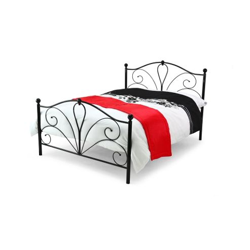 Image of Black Victorian Style Metal Bed Frame - Single 3ft