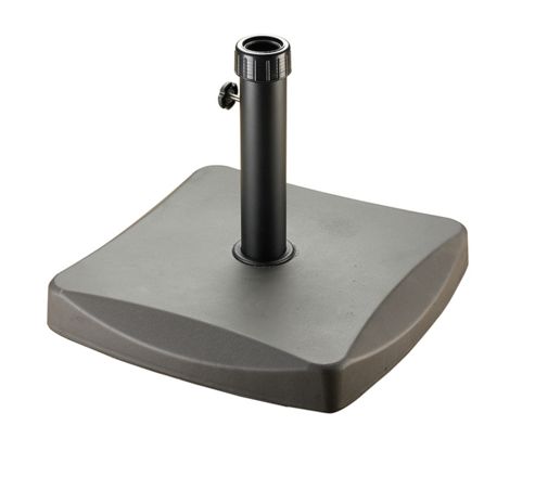 Image of 25kg Brown Square Parasol Base - Polycrete - 38 - 48mm Pole 48cm ----- X 6cm
