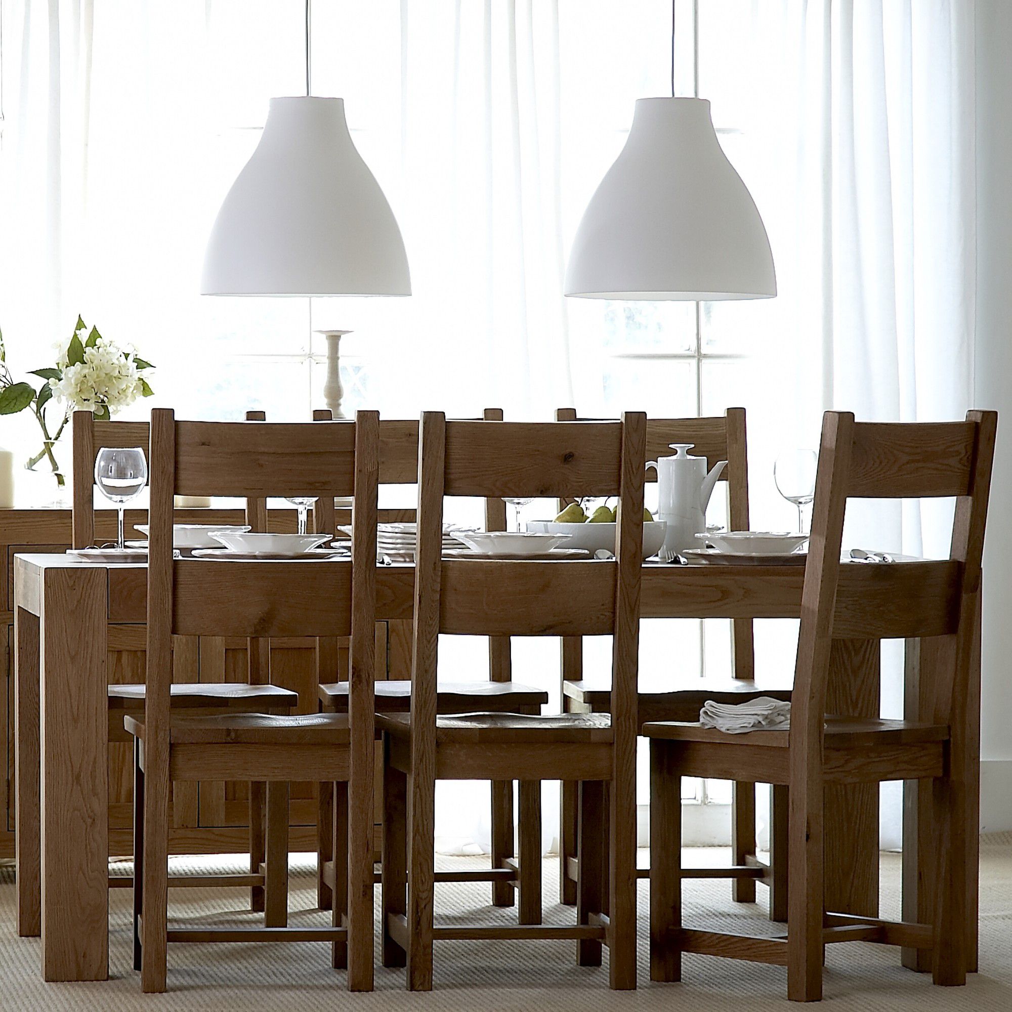 Thorndon Block 7 Piece Dining Set in Natural Matured Solid Oak at Tesco Direct