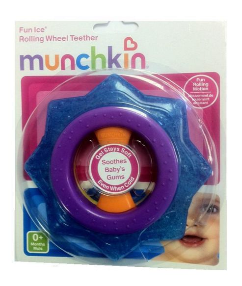 Image of Munchkin Rolling Wheel Teether Blue And Purple