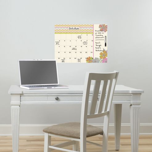 Image of Wallpops St Tropez Dry Erase Monthly Calendar With Notes Wall Stickers