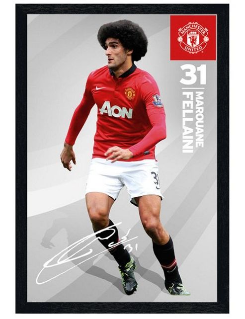 Image of Manchester United Football Club Black Wooden Framed Marouane Fellani Mufc Poster