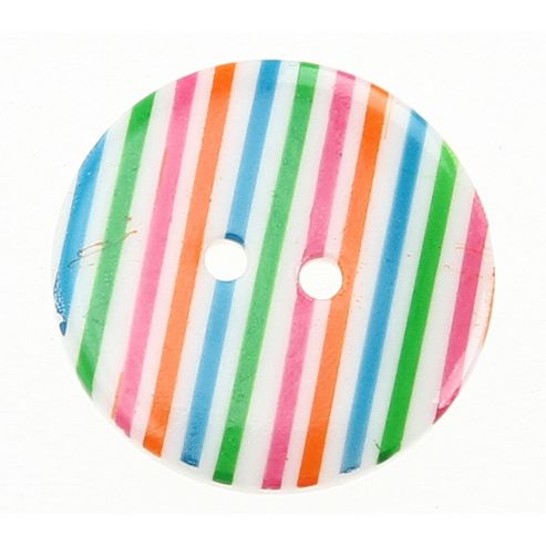 Image of Buttons 20mm - Striped Multi/white