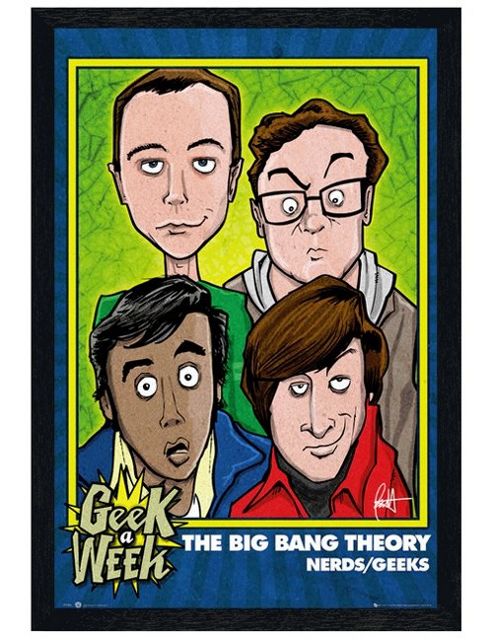 Image of Black Wooden Framed The Big Bang Theory Geek A Week Poster
