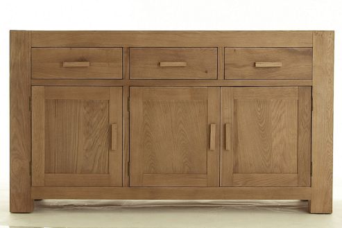 Image of Thorndon Block Three Door Sideboard In Natural Matured Oak