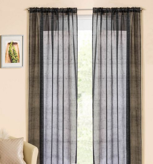 Image of Casablanca Rod Pocket Voile Panel - Black