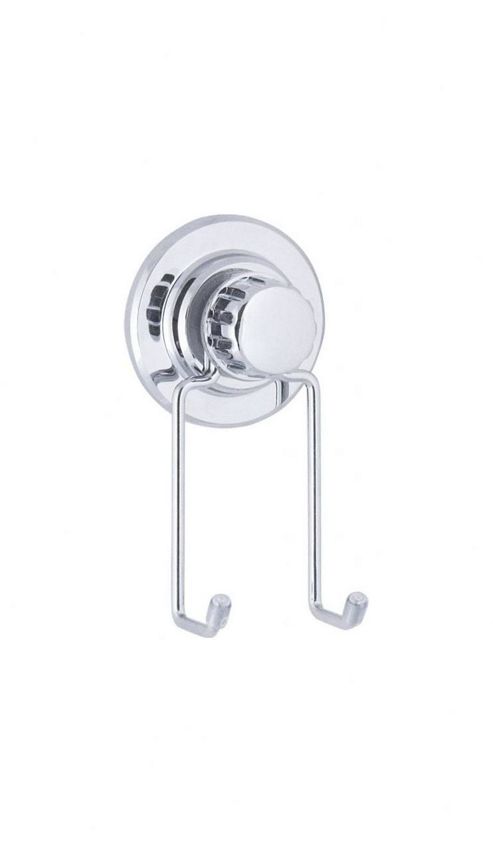 Image of Sanwood Double Hook In Chrome With Suction Cup