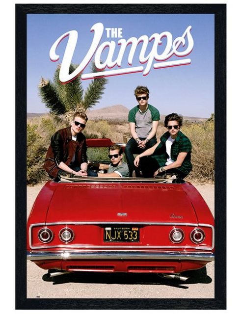 Image of Black Wooden Framed The Vamps Relaxing Retro Style Poster
