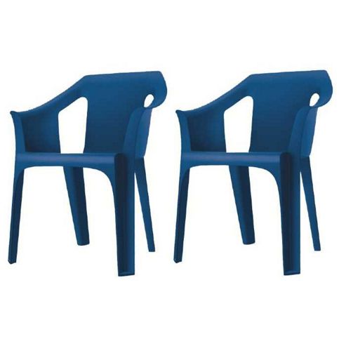 Image of Resol "cool" Garden Outdoor / Indoor Designer Plastic Chairs - Blue - X2 Chairs