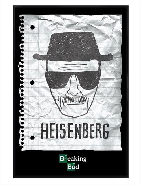 Image of Gloss Black Framed Breaking Bad Heisenberg Wanted Poster