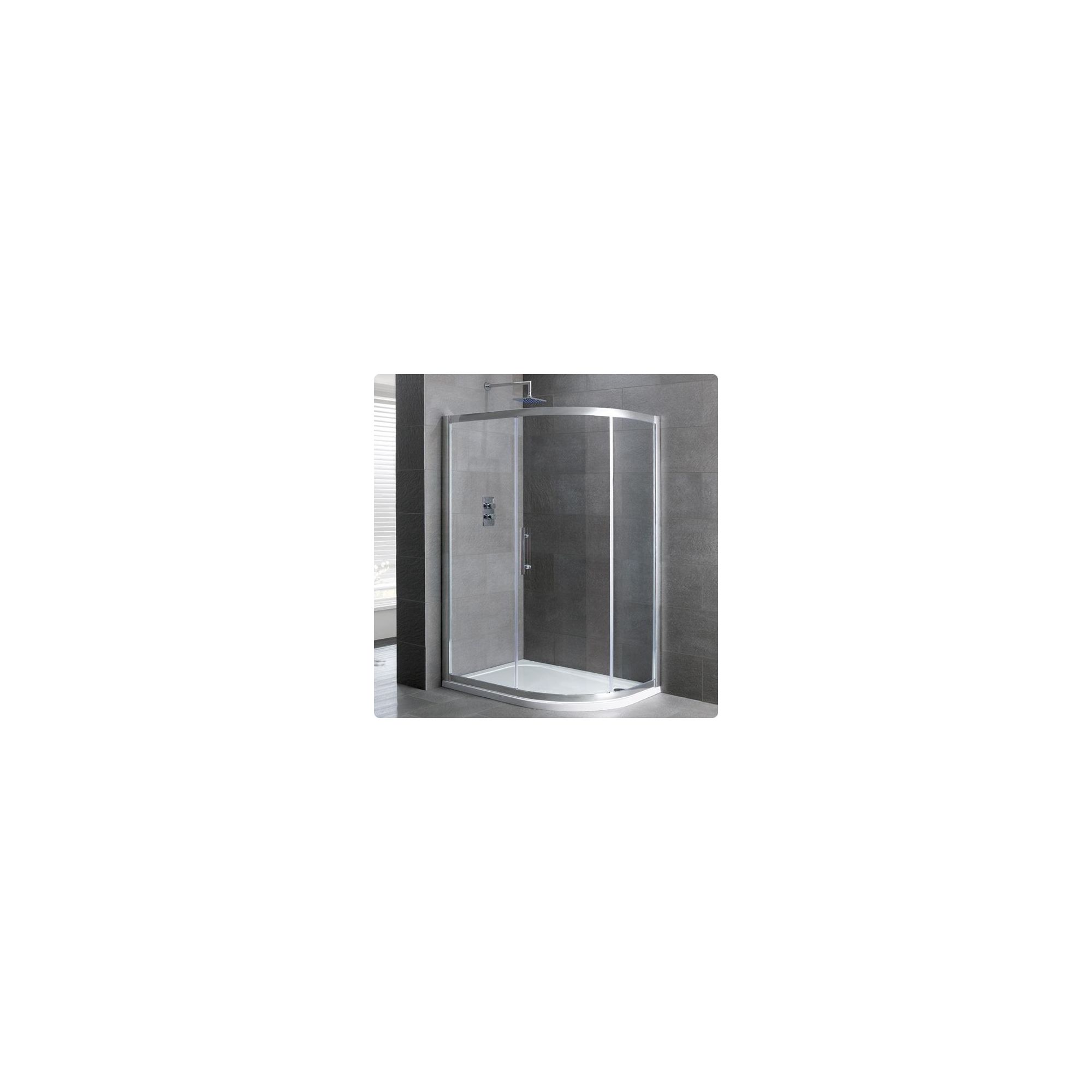 Duchy Select Silver 1 Door Offset Quadrant Shower Enclosure 1000mm x 800mm, Standard Tray, 6mm Glass at Tesco Direct