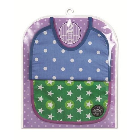 Image of Feederz Bibs (2 Pack) Blue Spot & Star Bright