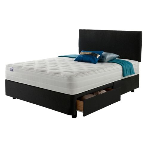Image of Silentnight Mirapocket 1200 Latex 2 Drawer Super King Divan Charcoal No Headboard