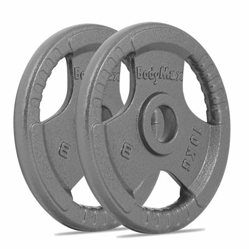 Image of Bodymax Olympic Cast Iron Tri-grip Weight Disc Plates - 2 X 10kg