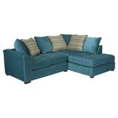 Toronto Fabric Corner Sofa Teal right hand facing
