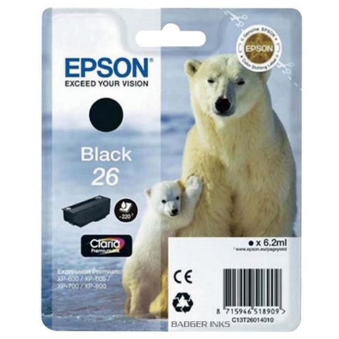 Image of Epson Singlepack Black 26 Claria Premium Ink