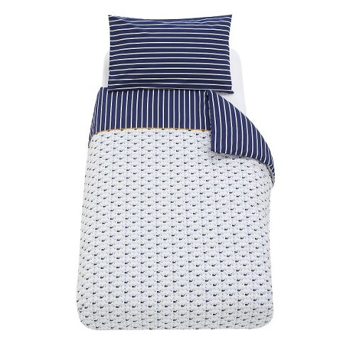 Image of Mothercare Whale Bay Cot Bed Duvet And Pillowcase Set