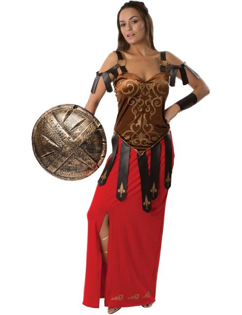 Image of Adult Gorgeous Gladiator Fancy Dress Costume Medium