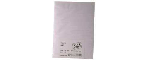 Image of Memo Pad A4 Ruled Feint Wx32009