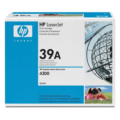 Image of Hp 39a Black Smart Print Cartridge (yield 18,000 Pages) For Hp Laserjet 4300 Printers