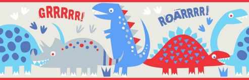 Image of Dinosaur Border - Blue