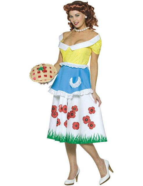 Image of Adult June 50s Costume With Cherry Purse