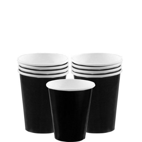 Image of Jet Black Party Paper Cups 266ml