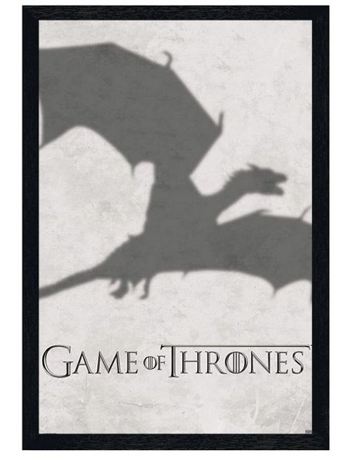 Image of Game Of Thrones Black Wooden Framed Dragon Shadow Got Poster