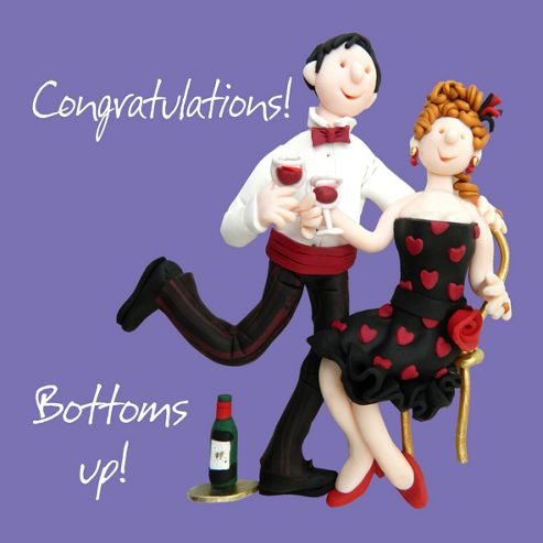 Image of Holy Mackerel Congratulations Bottoms Up Greetings Card