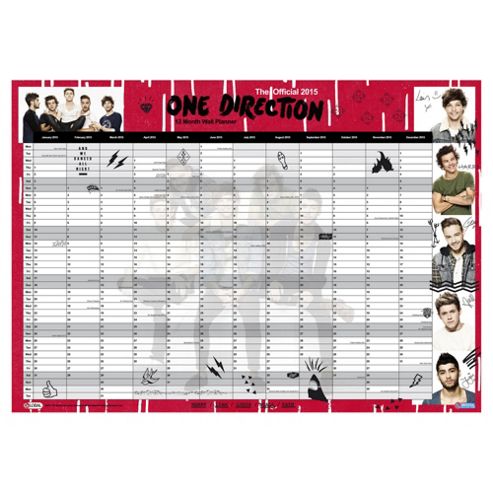 Image of One Direction 2015 Wall Planner, A2 Size