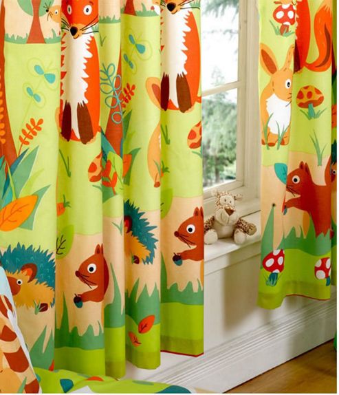 Image of Forest Friends, Kids Curtains 72s - Multi