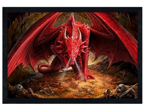 Image of Anne Stokes Black Wooden Framed Dragon's Lair Poster