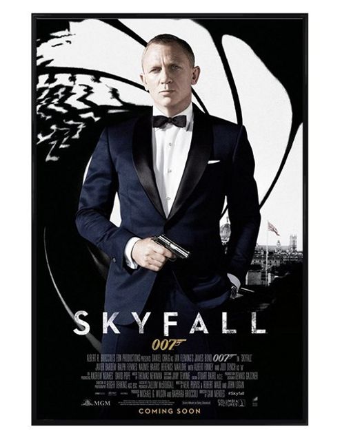 Image of James Bond Skyfall Gloss Black Framed Daniel Craig Is 007 Poster
