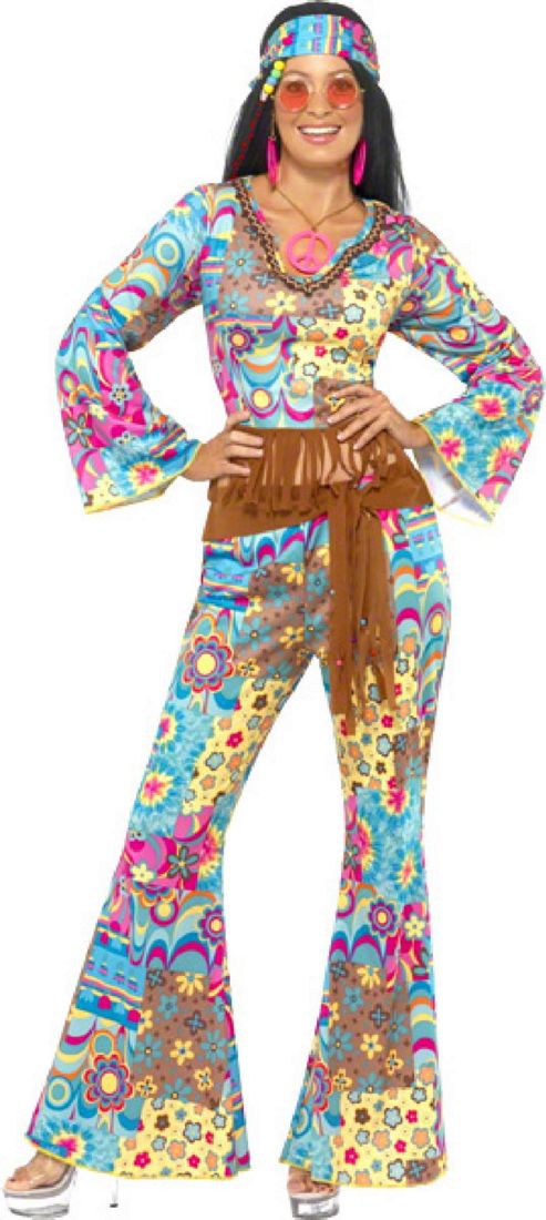 Image of Hippie Flower Power - Adult Costume Size: 12-14
