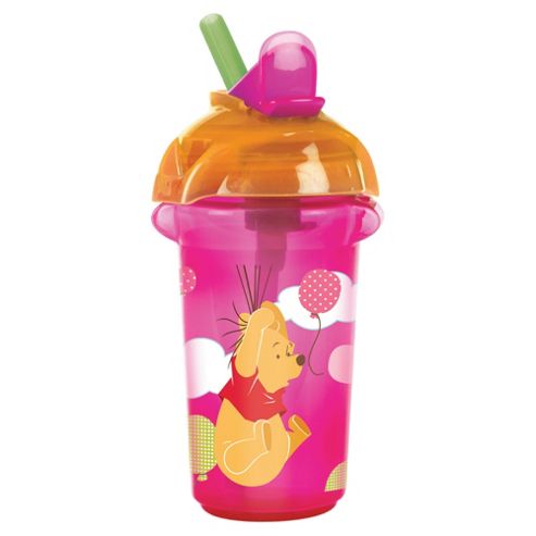 Image of Winnie The Pooh Pink Click Lock Flip Straw Cup
