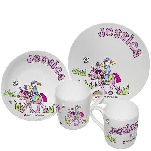 Image of Personalised Bang On The Door Pony Girls Breakfast Set