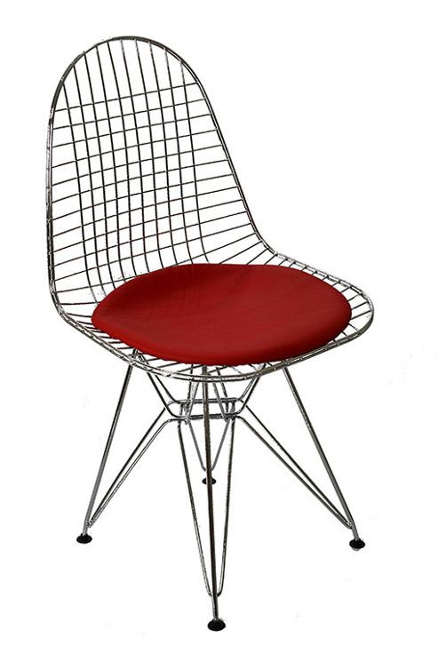 Image of Eames Replica Dining Chair Dkr Red Seat