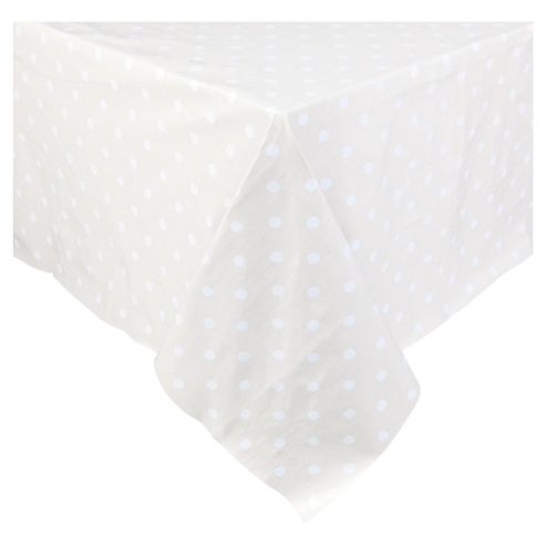 Image of Tesco Polka Dot Wipe Clean Tablecloth, Natural