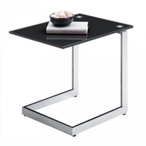 Image of Side / Occasional Glass Table - Black/chrome