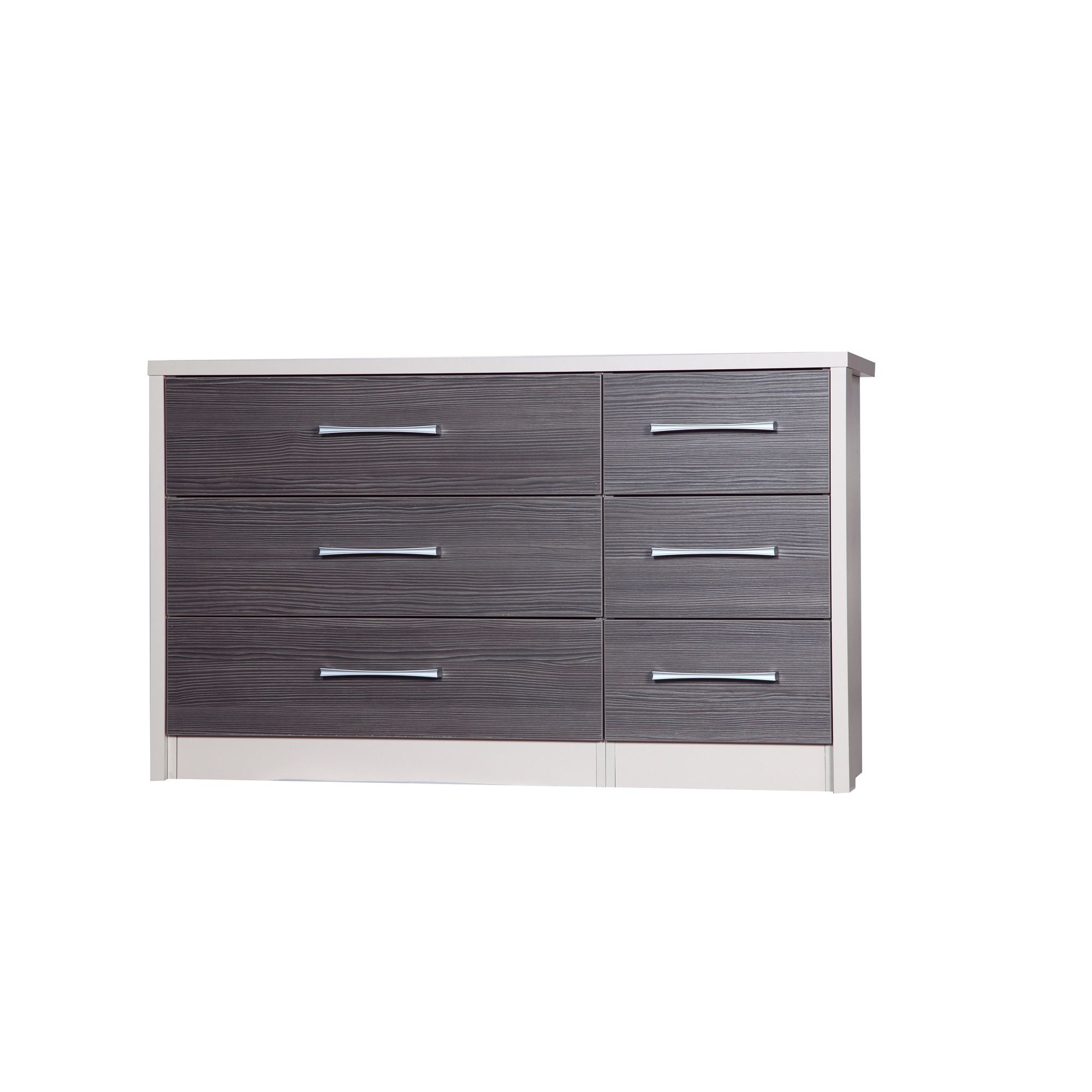 Alto Furniture Avola 6 Drawer Double Chest - Cream Carcass With Grey Avola at Tesco Direct