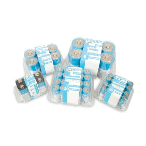Image of 3 Pack Maplin 9v Battery Alkaline Extra Long-life Pp3