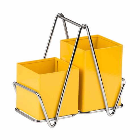 Image of Premier Housewares Cutlery Caddy, Yellow