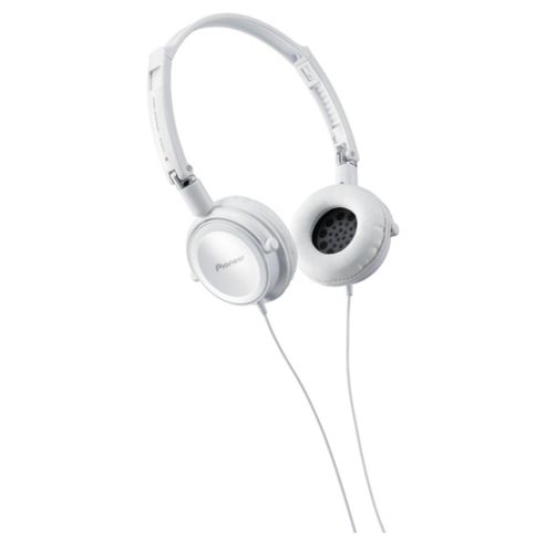 Image of Pioneer Fully Enclosed Headphones With Swivel White Se-mj511-w
