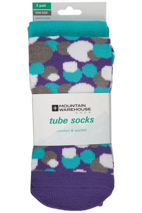 Image of Kid's Patterned Ski Tubes - Blue