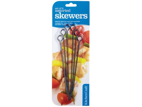 Image of Kitchen Craft Assorted Skewer 15,18&20cm X6