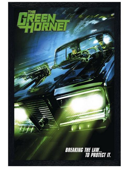 Image of The Green Hornet Black Wooden Framed Breaking The Law To Protect It Poster