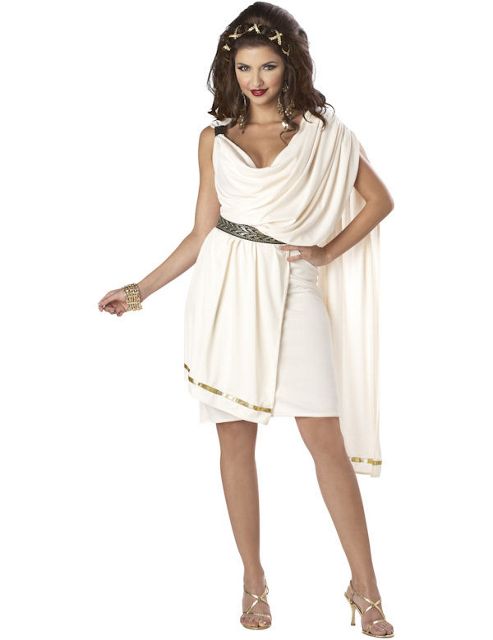 Image of Women's Deluxe Classic Toga Costume Large