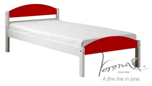 Image of Maximus White And Red 3ft Bedframe