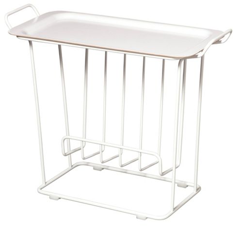 Image of Maze Minnie Mae Paper Tray Table - White Metal Wire And White Moulded Plywood