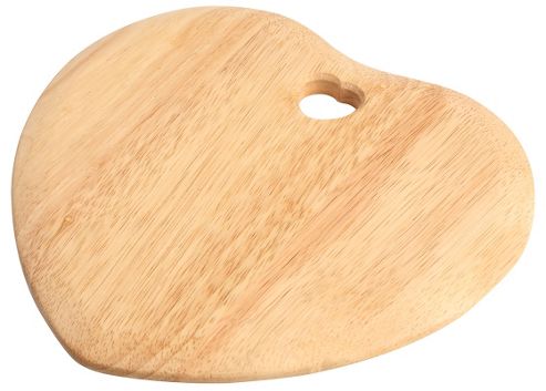 Image of T&g Colonial Home Heart Shaped Chopping Board With Heart Cut Out In Hevea